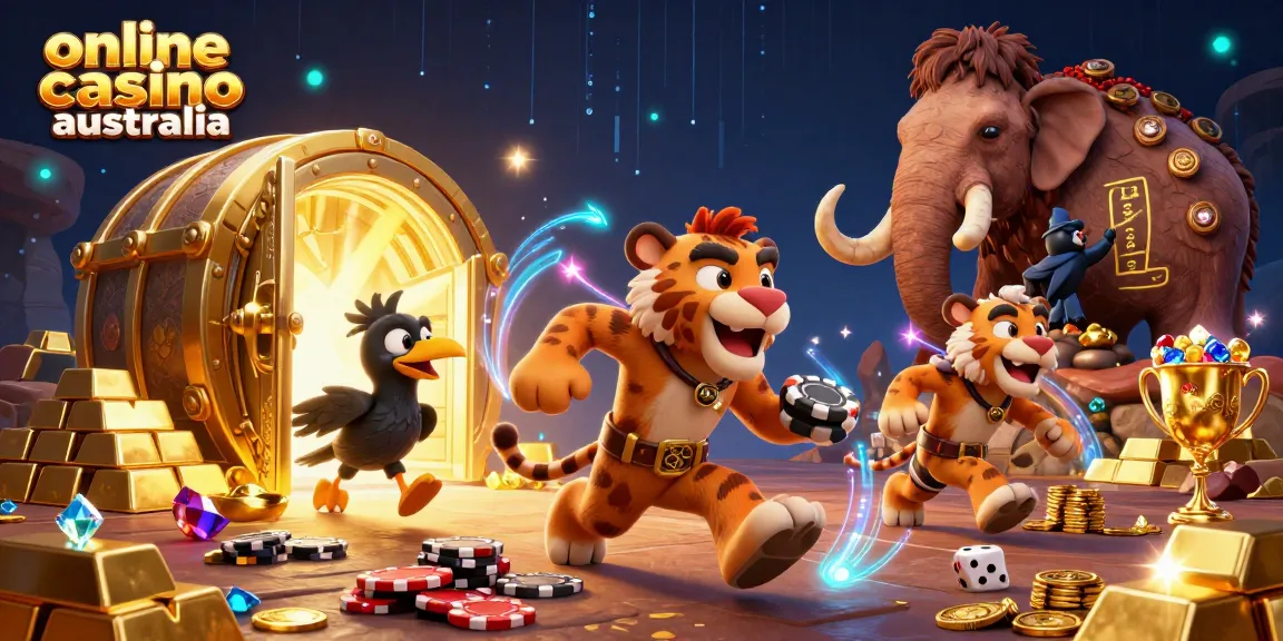 Engage in thrilling gameplay at an online casino Australia with vibrant characters and dazzling treasures.