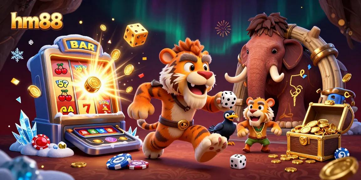 Engage in thrilling casino games at hm88 with a vibrant illustration showcasing a dynamic gaming experience.